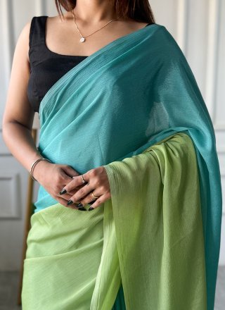 Chinon Contemporary Saree In Plain