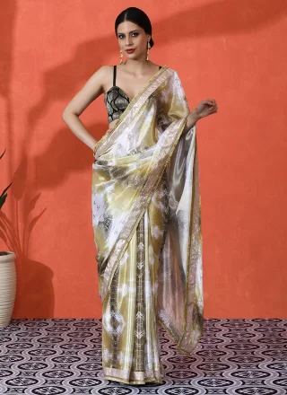 Chinon Contemporary Sari In Gold