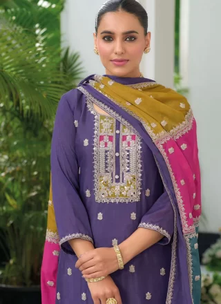 Chinon Pant Style Suit In Lavender