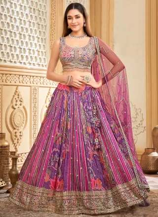 Chinon Readymade Lehenga Choli In Multi Colour