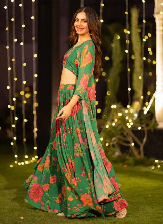 Chinon Readymade Lehenga Choli with Digital Print Work