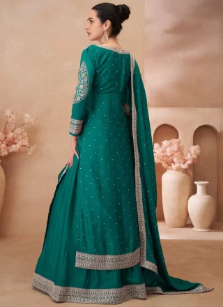 Chinon Readymade Lehenga Choli with Embroidered and Zari Work