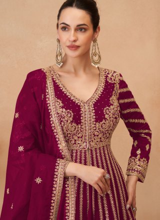 Chinon Readymade Lehenga Choli with Embroidered, Sequins and Zari Work
