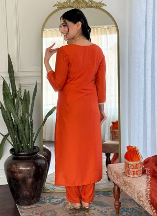 Chinon Salwar Suit with Embroidered Work