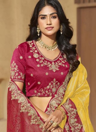 Cord, Embroidered, Sequins, Weaving and Zari Work Jacquard Trendy Saree In Yellow for Engagement