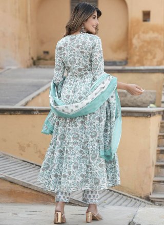Cotton Anarkali Suit with Fancy and Floral Patch Work