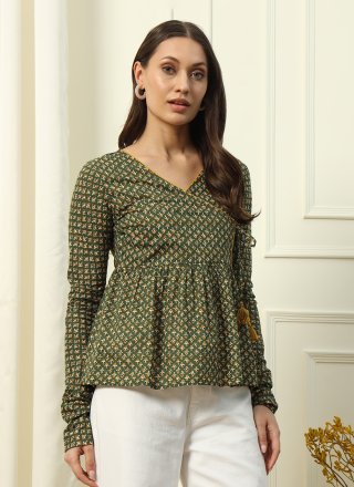 Cotton Casual Kurti In Green