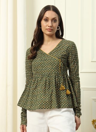 Cotton Casual Kurti In Green