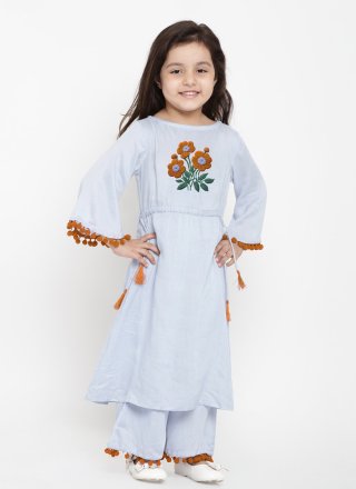 Cotton Casual Kurti with Embroidered Work