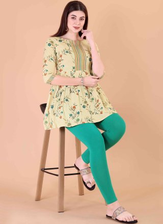 Cotton Casual Kurti with Print Work