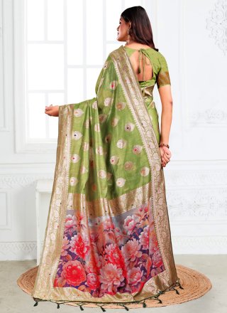 Cotton Contemporary Sari with Digital Print Work