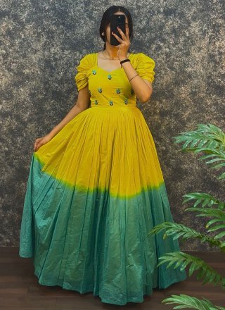 Cotton  Designer Gown with Beads Work
