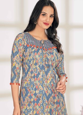 Cotton Designer Kurti with Print Work