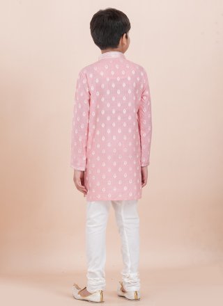 Cotton Kurta Pyjama In Pink Colour