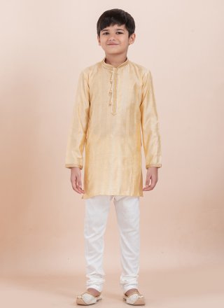 Cotton Kurta Pyjama In Yellow Colour