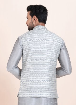 Cotton Nehru Jackets with Jacquard Work