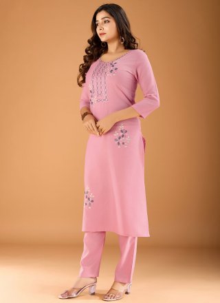 Cotton Party Wear Kurti with Embroidered Work