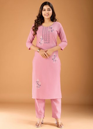 Cotton Party Wear Kurti with Embroidered Work