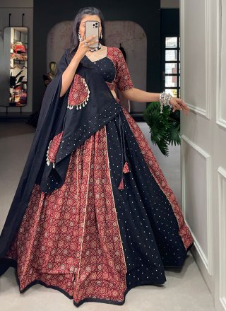 Cotton Readymade Lehenga Choli In Maroon Color