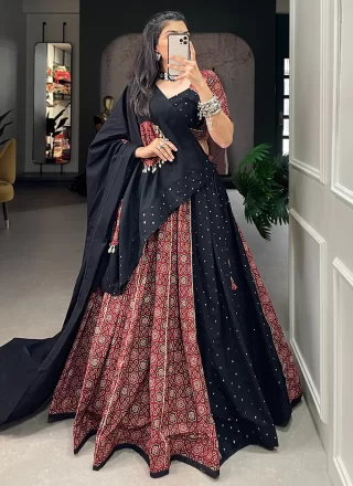 Cotton Readymade Lehenga Choli In Maroon Color