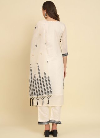 Cotton Silk Readymade Salwar Suit with Embroidered Work