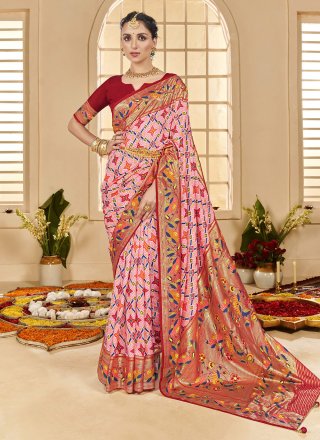 Cotton Silk Trendy Saree In Pink Color