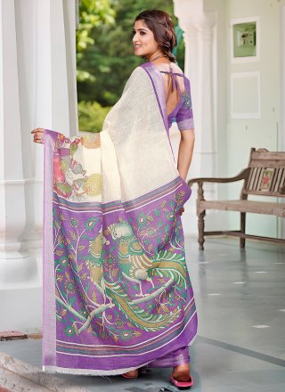 Cotton Trendy Saree In Lavender Colour