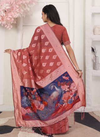 Cotton Trendy Saree In Rust