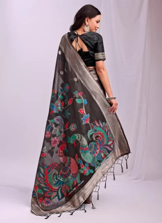 Cotton Trendy Saree with Print Work