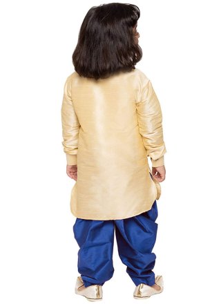 Cream Dupion Silk Embroidered Work Kurta Pyjama