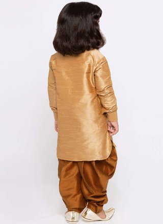 Cream Dupion Silk Kurta Pyjama with Embroidered Work for Ceremonial
