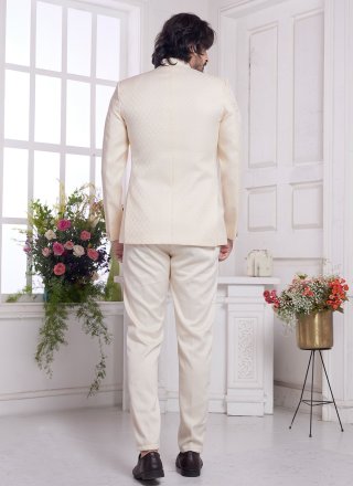 Cream Imported Jodhpuri Jacket with Embroidered Work for Ceremonial