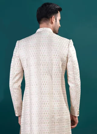 Cream Lucknowi Indo Western