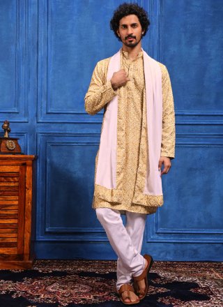 Cream Viscose Kurta Pyjama