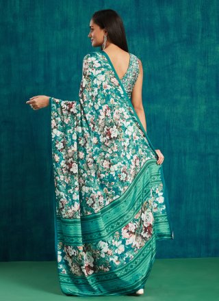 Crepe Silk Classic Saree with Digital Print Work