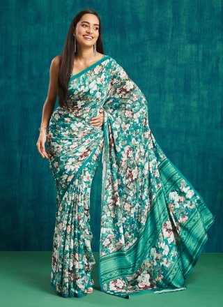 Crepe Silk Classic Saree with Digital Print Work