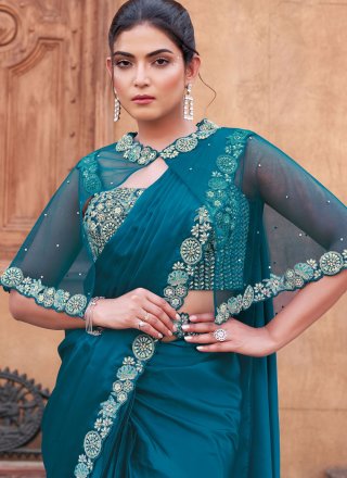 Crepe Silk Traditional Saree In Morpeach Color