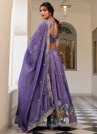 Crush A - Line Lehenga Choli In Lavender Color