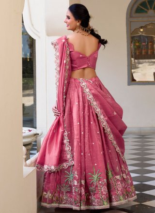 Crush A - Line Lehenga Choli In Pink Color