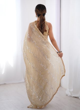 Crush Classic Saree with Beads, Moti and Sequins Work