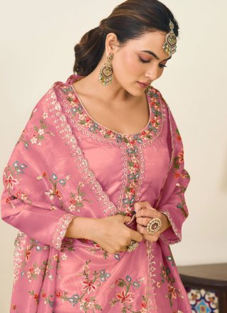 Crush Salwar Suit In Pink Color