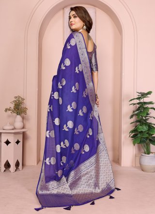Delightful Violet Georgette Contemporary Sari