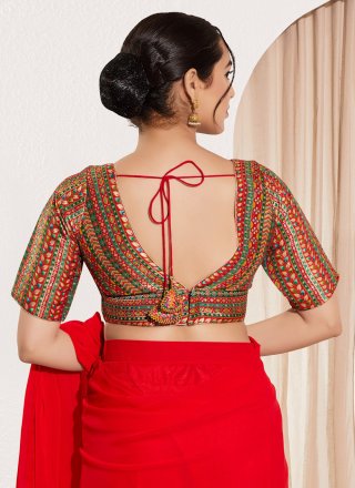 Deserving Multi Colour Brocade Designer Blouse