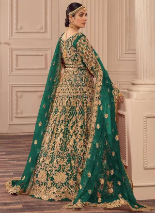 Diamond, Embroidered and Zari Work Net  Designer Gown 