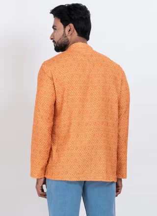 Digital Print Work Cotton Short Kurta In Multi Colour