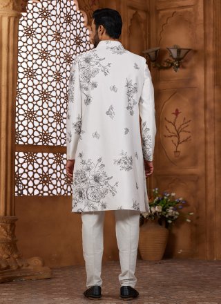 Distinctively Off White Imported Indo Western Sherwani