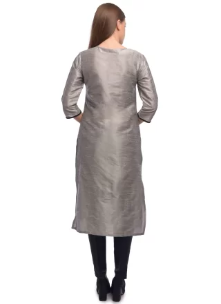 Dupion Silk Designer Kurti In Plain