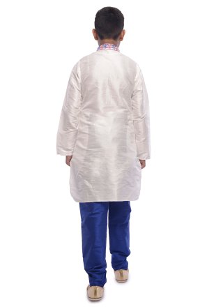 Dupion Silk Dhoti Kurta with Embroidered Work