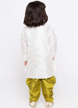 Dupion Silk Indo Western In White Color