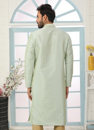 Dupion Silk Kurta Mens Wear with Embroidered Work